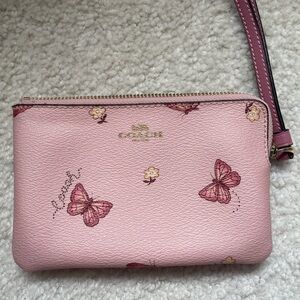 Limited Edition Coach Pink Butterfly Mini Wristlet